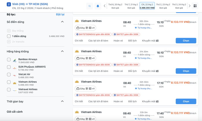 Bất ngờ gi&aacute; v&eacute; m&aacute;y bay TPHCM - H&agrave; Nội dịp Tết 2026 hạ nhiệt - Ảnh 3.