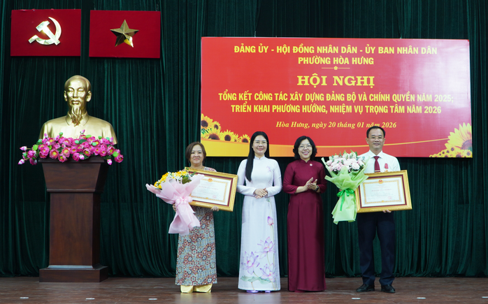 Phường h&ograve;a Hưng ho&agrave;n th&agrave;nh xuất sắc nhiệm vụ năm 2025 v&agrave; hướng tới năm 2026 - Ảnh 1.