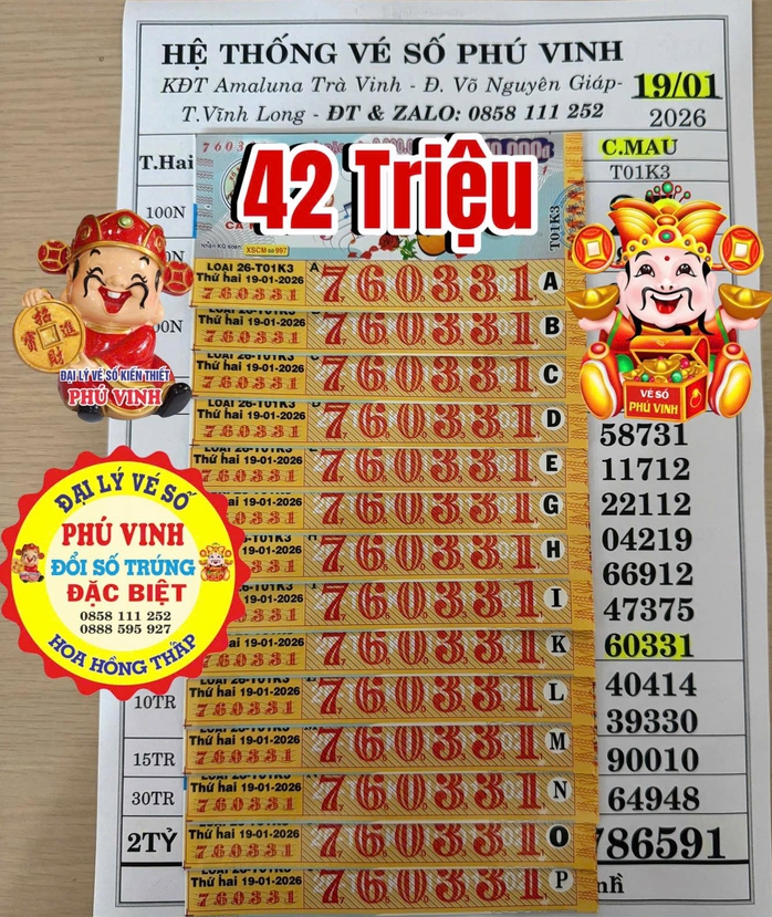 Xổ số miền Nam ng&agrave;y 20 - 1: T&igrave;m kiếm người tr&uacute;ng giải độc đắc tại Vĩnh Long - Ảnh 3.