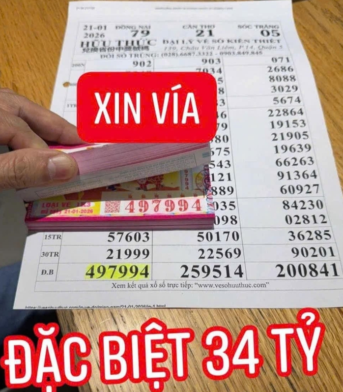 Người trúng 34 tỉ đồng Xổ số miền Nam ở phường Chợ Lớn , TPHCM - Ảnh 1. Người trúng 34 tỉ đồng Xổ số miền Nam ở phường Chợ Lớn , TPHCM - Ảnh 1.