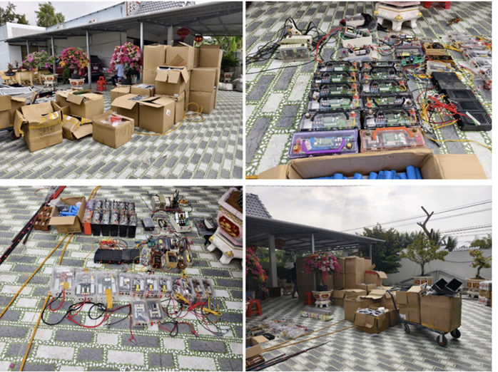 C&ocirc;ng an Cần Thơ ph&aacute;t hiện B&ugrave;i Ch&agrave;o Anh t&agrave;ng trữ dụng cụ k&iacute;ch điện khai th&aacute;c thủy sản - Ảnh 1.