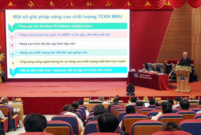 Hội nghị cộng t&aacute;c vi&ecirc;n Tạp ch&iacute; Khoa học Đại học Cửu Long - Ảnh 3.