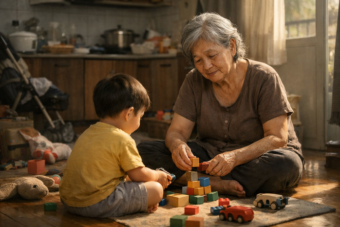 Trẻ nuôi con, già chăm cháu - Ảnh 1. Trẻ nuôi con, già chăm cháu - Ảnh 1.