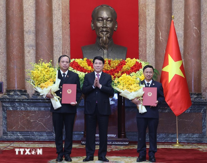 Chủ tịch nước trao quyết định bổ nhiệm 2 Ph&oacute; Ch&aacute;nh &aacute;n TAND Tối cao - Ảnh 1.