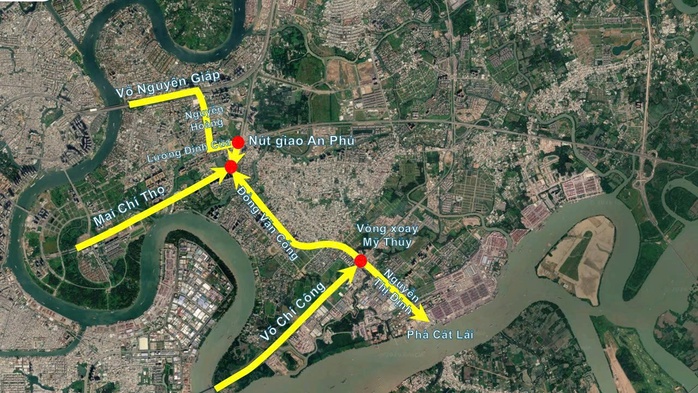 Đi đường n&agrave;o tr&aacute;nh kẹt cảng C&aacute;t L&aacute;i, Ph&uacute; Hữu v&agrave; ph&agrave; C&aacute;t L&aacute;i? - Ảnh 2.