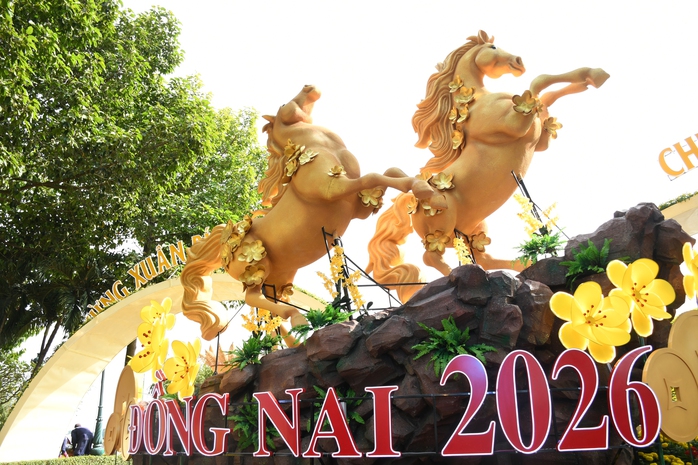 Linh vật ngựa m&atilde; đ&aacute;o th&agrave;nh c&ocirc;ng đ&oacute;n Xu&acirc;n 2026 ven s&ocirc;ng Đồng Nai - Ảnh 2.