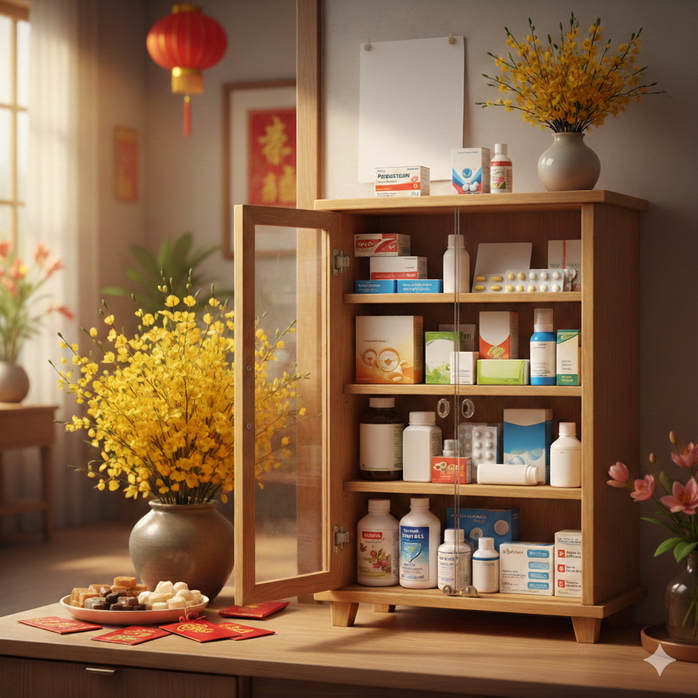 Checklist tủ thuốc gia đ&igrave;nh ng&agrave;y Tết: Chuẩn bị kỹ để đ&oacute;n Xu&acirc;n an vui - Ảnh 1.