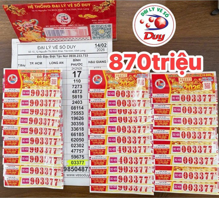 Xổ số miền Nam ng&agrave;y 16 - 2: Tr&uacute;ng độc đắc 6 tỉ đồng tại đại l&yacute; v&eacute; số Duy - Ảnh 2.