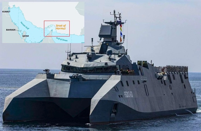 Iran triển khai t&agrave;u chiến, t&ecirc;n lửa mới ở eo biển Hormuz - Ảnh 1.