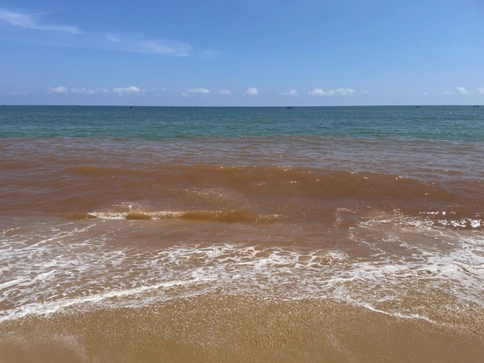 Nước biển ở Gia lai bất ngờ đổi màu đỏ lạ, người dân lo ngại - Ảnh 1. Nước biển ở Gia lai bất ngờ đổi màu đỏ lạ, người dân lo ngại - Ảnh 1.