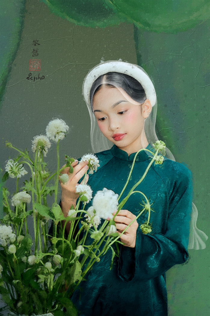 Ruby Tâm Nhi dịu dàng hóa nàng thơ mùa xuân trong tranh Đông Dương - Ảnh 2.