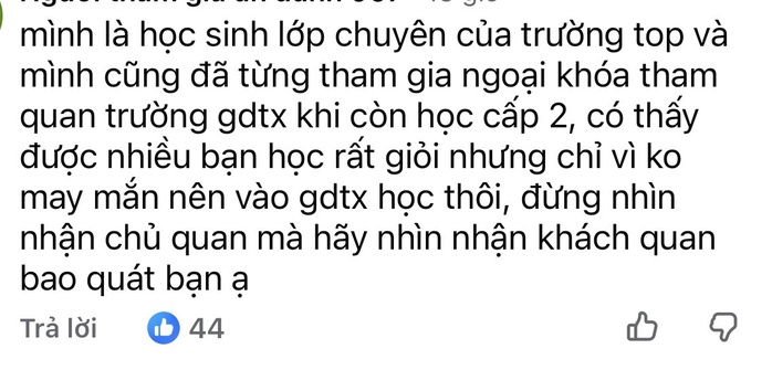 &Yacute; kiến kết quả học sinh giỏi GDTX, b&agrave;i đăng lập tức bị phản gắt từ cộng đồng mạng - Ảnh 2.