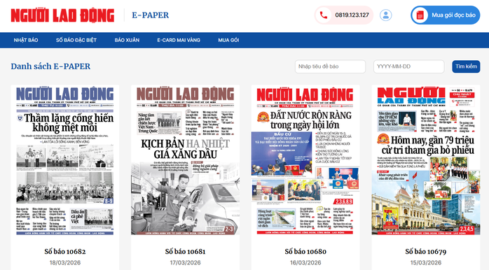 E-Paper B&aacute;o Người Lao Động: Kết nối tin tức số, lan tỏa qu&agrave; tặng đến mọi miền - Ảnh 1.