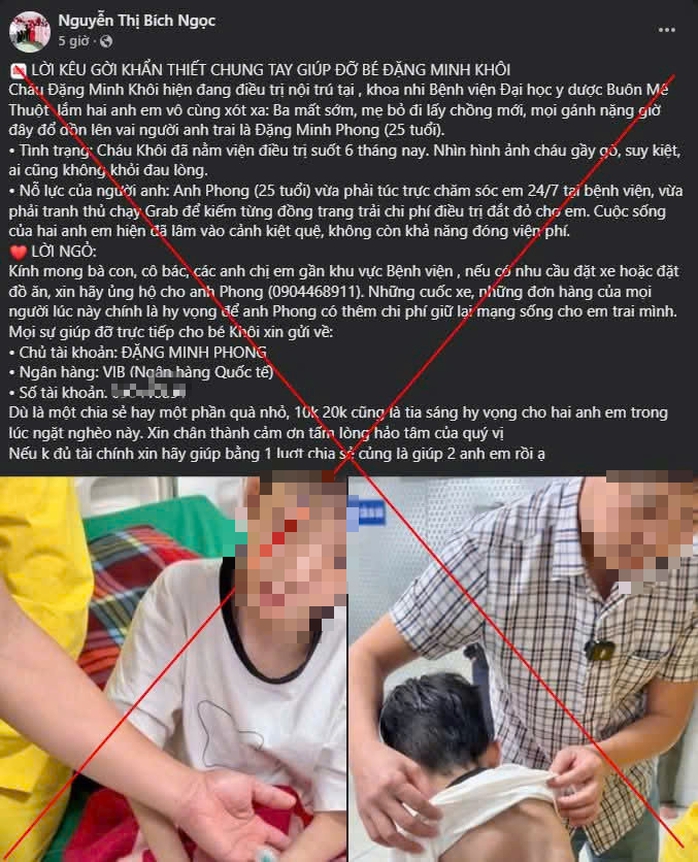 Bệnh viện Đại học Y Dược Bu&ocirc;n Ma Thuột l&ecirc;n tiếng về th&ocirc;ng tin k&ecirc;u gọi hỗ trợ sai sự thật - Ảnh 1.