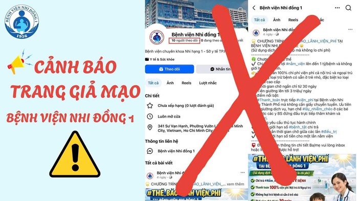 Bệnh viện Nhi đồng 1 cảnh b&aacute;o c&oacute; trang giả mạo - Ảnh 1.