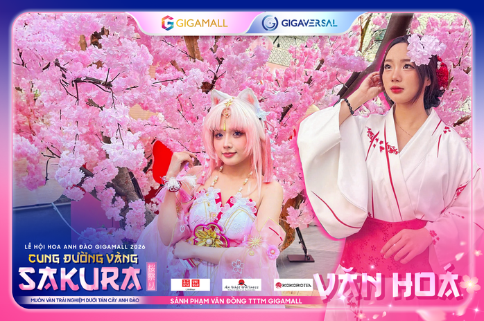 Ngắm sakura tại Lễ hội Hoa Anh đ&agrave;o Gigamall 2026 quy m&ocirc; bậc nhất TPHCM - mở cửa miễn ph&iacute; suốt 6 tuần - Ảnh 2.