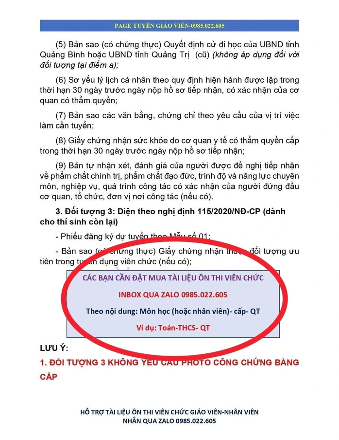 Chưa thi tuyển 416 giáo viên, tài liệu ôn thi đã bán trên mạng xã hội ở Quảng Trị? - Ảnh 2. Chưa thi tuyển 416 giáo viên, tài liệu ôn thi đã bán trên mạng xã hội ở Quảng Trị? - Ảnh 2.