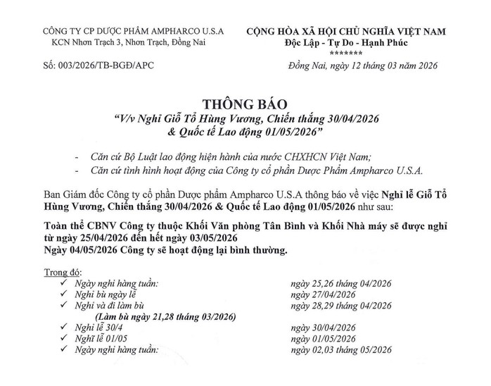 Nhiều doanh nghiệp chủ động cho người lao động nghỉ lễ đến 9 ngày dịp Giỗ tổ Hùng Vương, 30-4 và 1-5 - Ảnh 2.