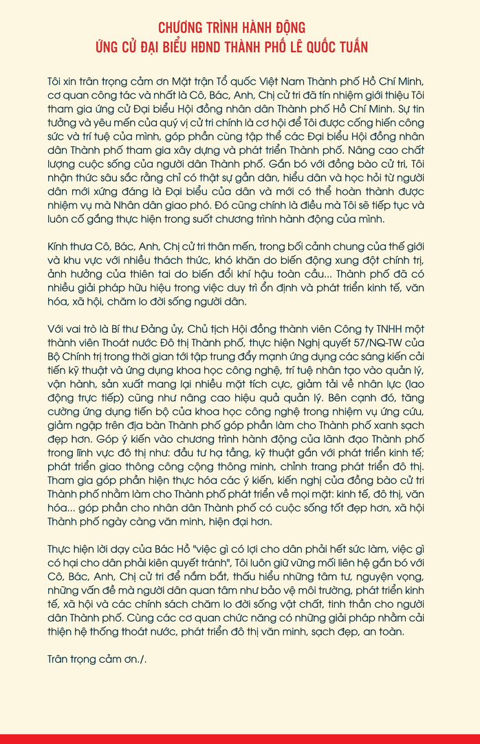 Chủ tịch Công ty Thoát nước đô thị TPHCM: Cam kết hành động vì đô thị bền vững - Ảnh 2.