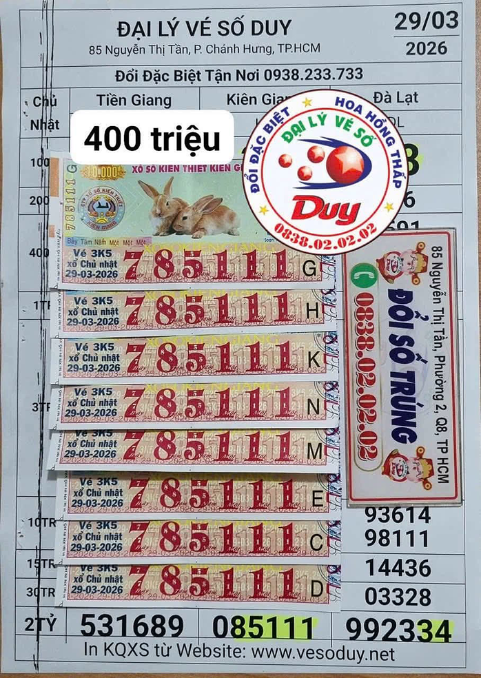 Nhiều người tr&uacute;ng thưởng Xổ số miền Nam Ng&agrave;y 30 - 3 tại Vĩnh Long v&agrave; C&agrave; Mau - Ảnh 2.