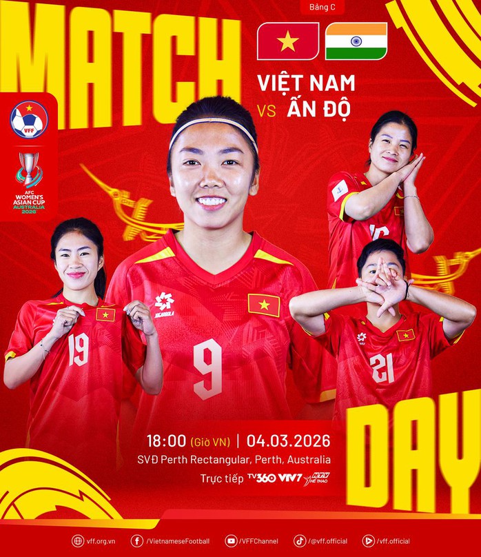 Trực tiếp nữ Việt Nam - Ấn Độ: Khởi đầu h&agrave;nh tr&igrave;nh gi&agrave;nh v&eacute; đến World Cup - Ảnh 1.
