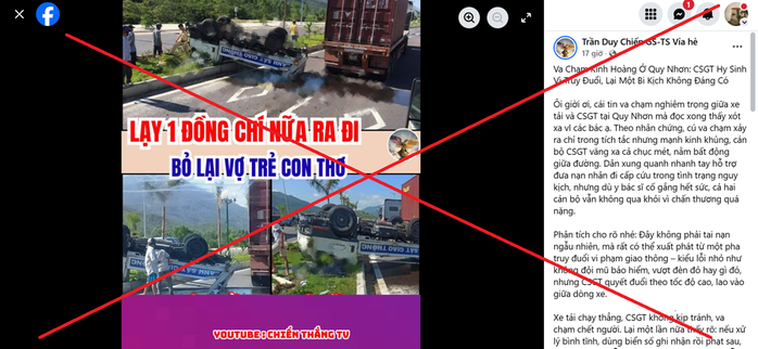 Thực hư th&ocirc;ng tin CSGT &ldquo;hy sinh khi truy đuổi&rdquo; đang lan truyền tr&ecirc;n mạng - Ảnh 1.