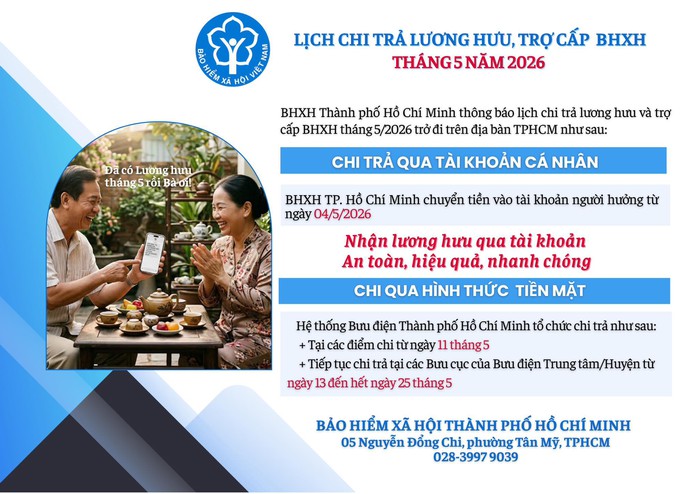 Lương hưu, trợ cấp th&aacute;ng 5 l&ugrave;i lịch sau kỳ nghỉ 30-4 - Ảnh 2.