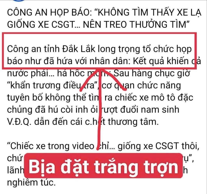 Lan truyền thông tin giả mạo về vụ nam sinh lớp 12 tử vong - Ảnh 1.