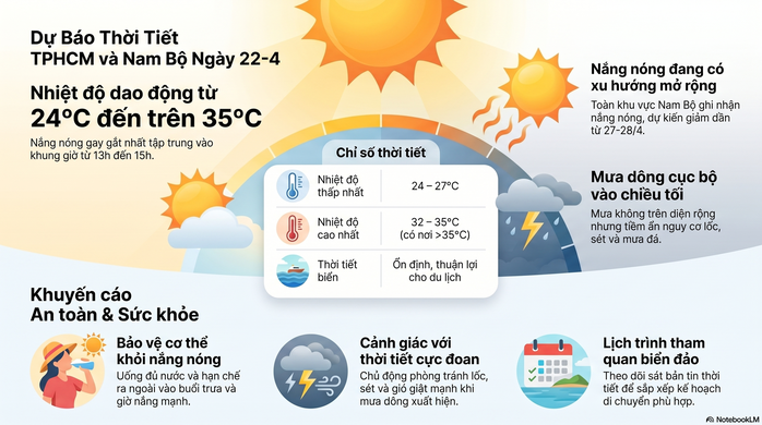 Dự b&aacute;o thời tiết h&ocirc;m nay, 20-4: TPHCM v&agrave; Nam Bộ tiếp tục nắng n&oacute;ng - Ảnh 2.