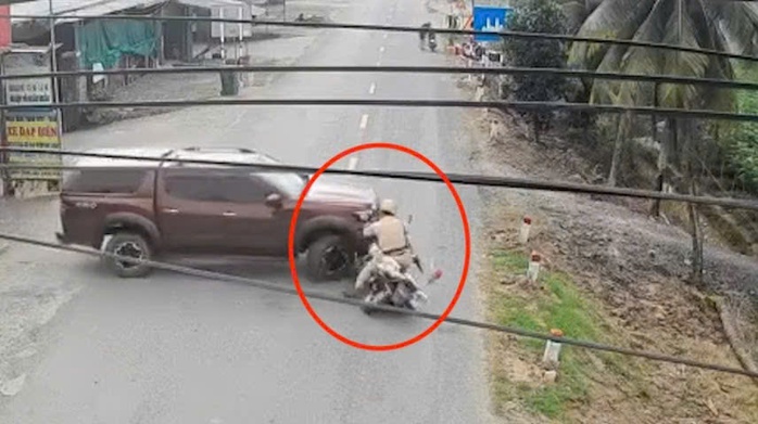 Phạt t&ugrave; 1 năm 3 th&aacute;ng đối tượng t&ocirc;ng xe CSGT Tại T&acirc;y Ninh - Ảnh 1.