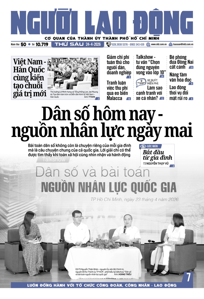 B&aacute;o in ng&agrave;y 24-4: D&acirc;n số h&ocirc;m nay - nguồn nh&acirc;n lực ng&agrave;y mai - Ảnh 1.