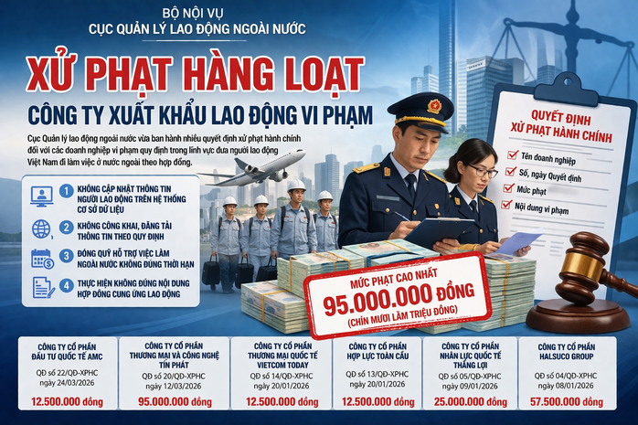 Xử phạt dồn dập doanh nghiệp đưa lao động đi nước ngo&agrave;i - Ảnh 1.