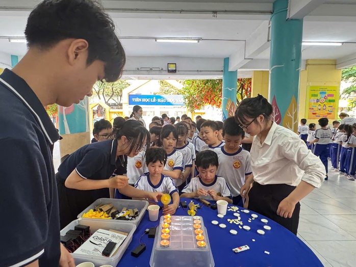 Học sinh sắm vai nh&agrave; khoa học nh&iacute;, chơi game ph&acirc;n loại r&aacute;c thải bảo vệ m&ocirc;i trường  - Ảnh 5.