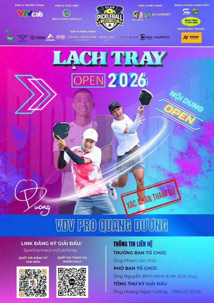  Pickleball Lạch Tray Open 2026- cuộc chiến của si&ecirc;u sao  - Ảnh 2.