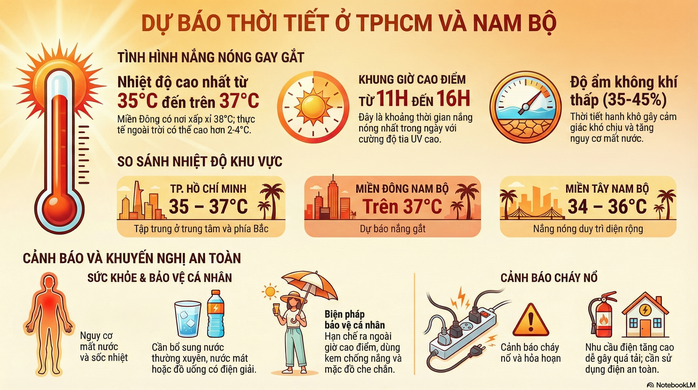 Dự báo thời tiết hôm nay, 8-4: TPHCM và Nam Bộ tiếp tục nắng nóng gay gắt - Ảnh 1.