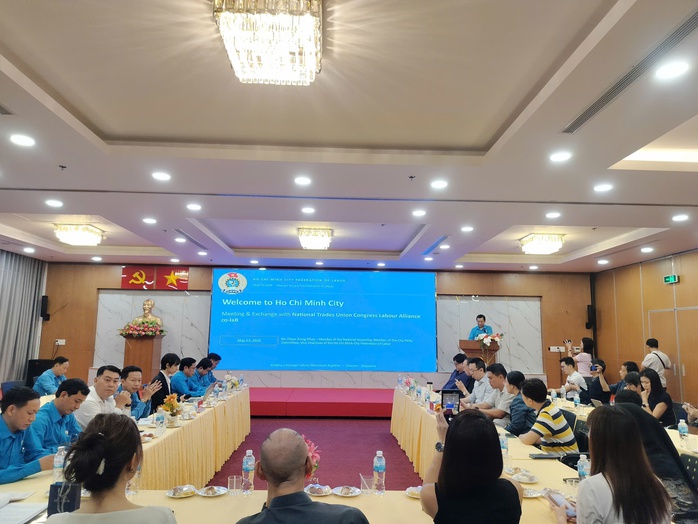 LĐLĐ TPHCM l&agrave;m việc với đo&agrave;n c&ocirc;ng t&aacute;c của C&ocirc;ng đo&agrave;n Quốc gia Singapore - Ảnh 1.