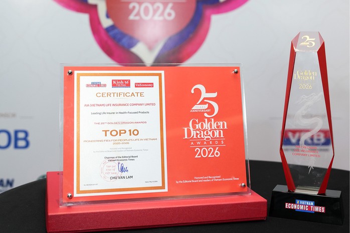 AIA Việt Nam được vinh danh tại giải thưởng Rồng Vàng 2026 - Ảnh 1. AIA Việt Nam được vinh danh tại giải thưởng Rồng Vàng 2026 - Ảnh 1.