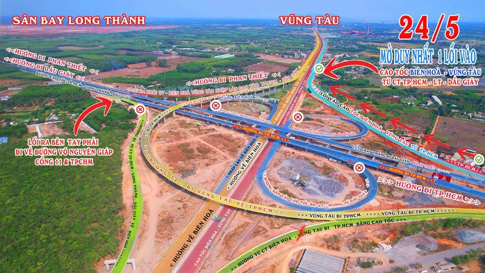 Lộ trình vào cao tốc Biên Hòa - Vũng Tàu từ nút giao Long Thành - Ảnh 1.