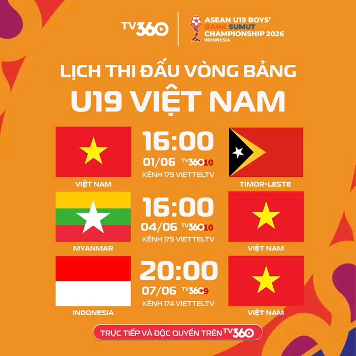 TV360 độc quyền ph&aacute;t s&oacute;ng giải U19 Đ&ocirc;ng Nam &Aacute; 2026 - Ảnh 2.