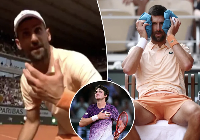 Djokovic cáu gắt với máy quay trong trận thua trước thần đồng Brazil tại Roland Garros - Ảnh 1.