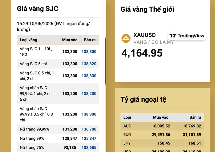 Giá vàng miếng SJC và vàng nhẫn Lao dốc không phanh trong tháng 6 năm 2026 - Ảnh 4. Giá vàng miếng SJC và vàng nhẫn Lao dốc không phanh trong tháng 6 năm 2026 - Ảnh 4.