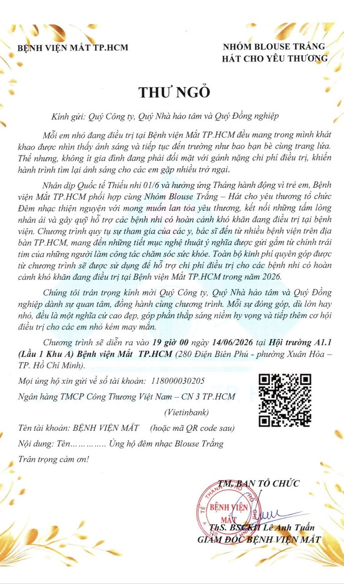 Đêm nhạc “Blouse trắng — Hát cho yêu thương” gây quỹ hỗ trợ bệnh nhi - Ảnh 2.