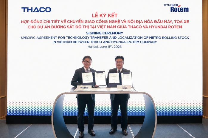 THACO và Hyundai Rotem thúc đẩy nội địa hóa sản xuất đầu máy, toa xe metro tại Việt Nam - Ảnh 1.