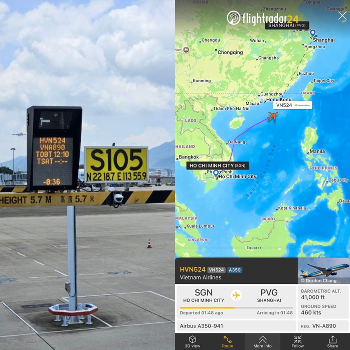 Máy bay Vietnam Airlines chuyển hướng hạ cánh khẩn cấp tại Hồng Kông - Ảnh 2. Máy bay Vietnam Airlines chuyển hướng hạ cánh khẩn cấp tại Hồng Kông - Ảnh 2.