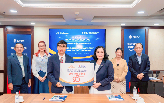 DHV hợp t&aacute;c UniBridge hỗ trợ học ph&iacute; tuyển sinh 2026 - Ảnh 1.