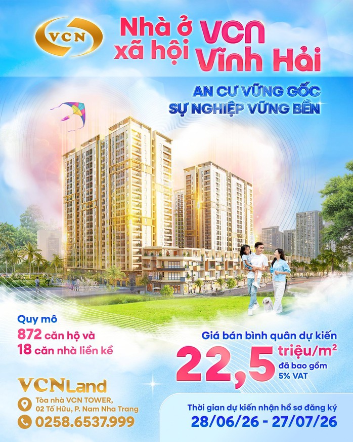 Kh&aacute;nh H&ograve;a: Tiếp nhận hồ sơ mua 872 căn nh&agrave; ở x&atilde; hội VCN Vĩnh Hải - Ảnh 1.