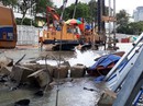 Cột nước cao hơn 5 m bốc lên từ đường Lê Lợi Cột nước cao hơn 5 m bốc lên từ đường Lê Lợi