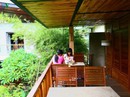 Quán cà phê hút khách với cây xanh và hồ cá Quán cà phê hút khách với cây xanh và hồ cá