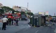Ô tô 7 chỗ tông ngã xe chở cảnh sát khIến 2 chiến sĩ bị thương