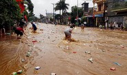 Lũ cuốn trôi hàng trong siêu thị, dân thi nhau lao ra vớt